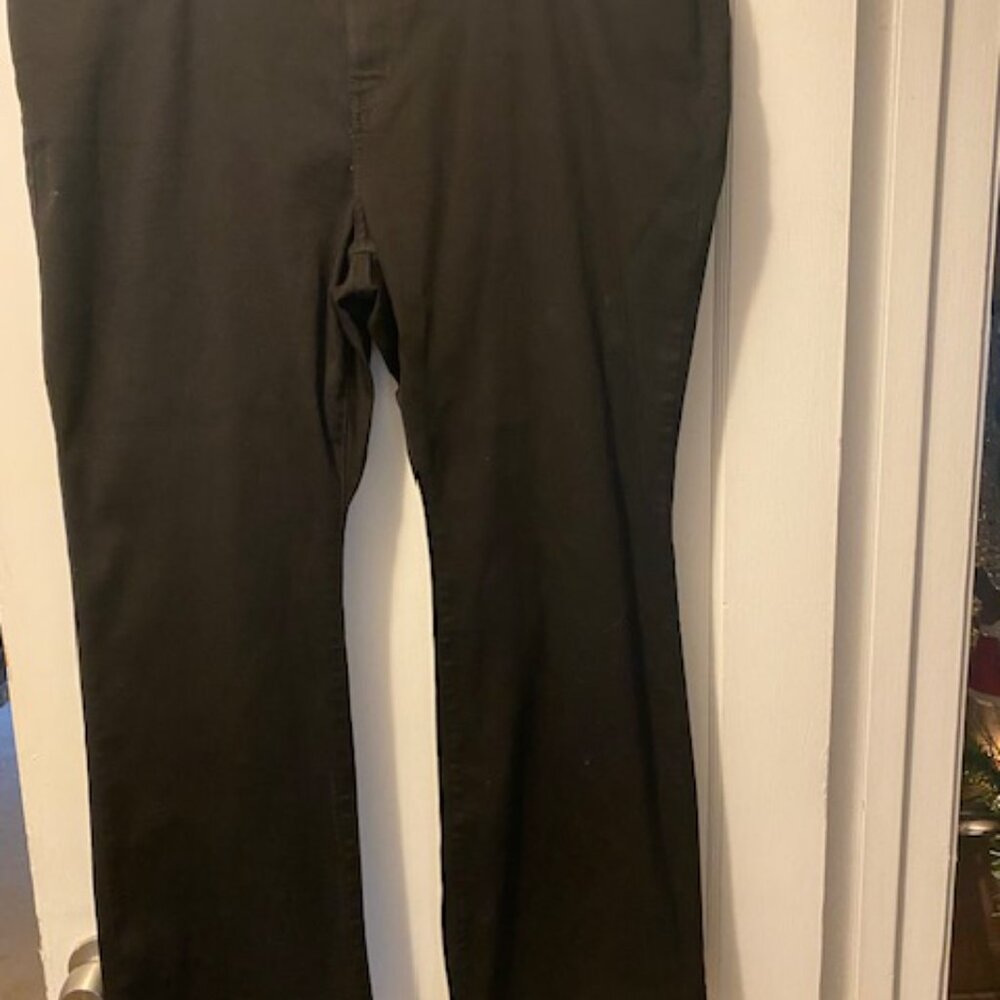 Levi Strauss 725 Jeans Black High Rise Flat Front Zip Fly Bootcut Jeans 20X30